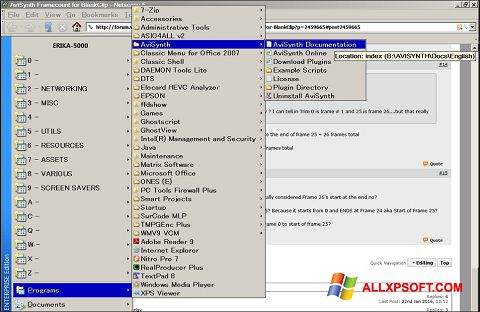 Ekraanipilt AviSynth Windows XP