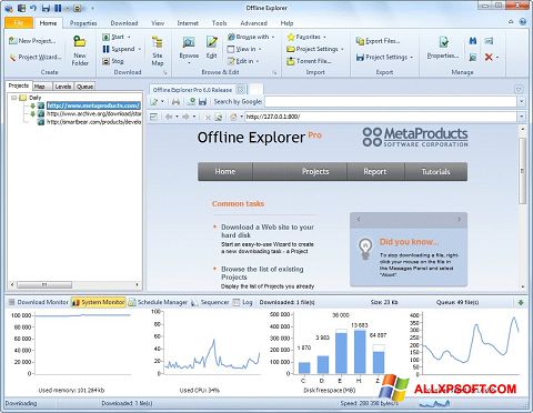 Ekraanipilt Offline Explorer Windows XP
