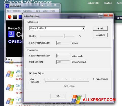 Ekraanipilt CamStudio Windows XP