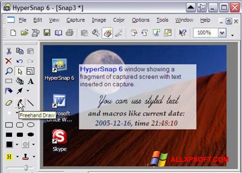 Ekraanipilt HyperSnap Windows XP