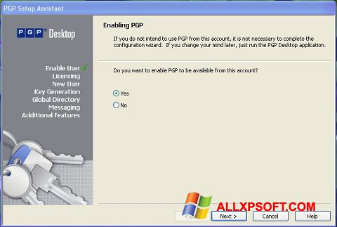 Ekraanipilt PGP Desktop Windows XP