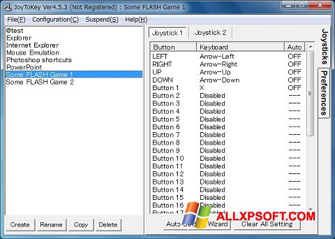 Ekraanipilt JoyToKey Windows XP