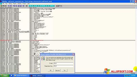 Ekraanipilt PDF2Word Windows XP