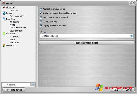 Ekraanipilt VSO Downloader Windows XP