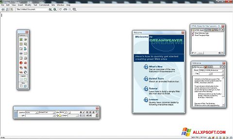 Ekraanipilt Macromedia Dreamweaver Windows XP