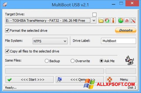 Ekraanipilt Multi Boot USB Windows XP
