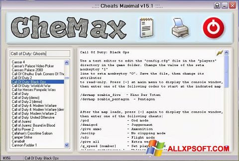 Ekraanipilt CheMax Windows XP