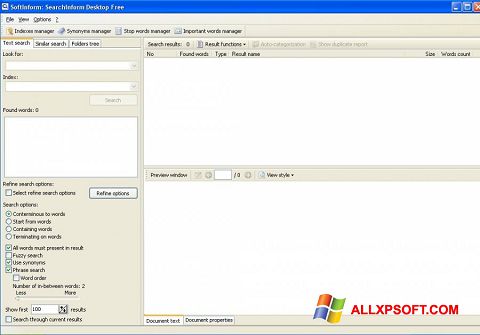 Ekraanipilt SearchInform Windows XP