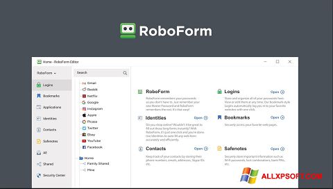 Ekraanipilt RoboForm Windows XP