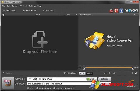 Ekraanipilt Movavi Video Converter Windows XP