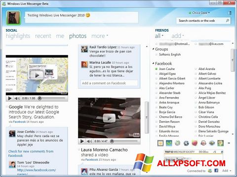 Ekraanipilt Windows Live Messenger Windows XP