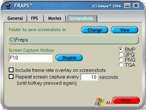 Ekraanipilt Fraps Windows XP