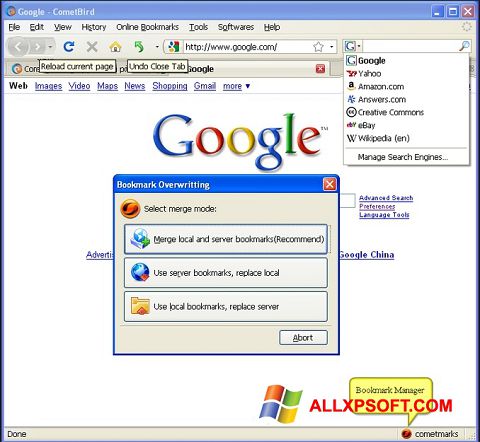 Ekraanipilt CometBird Windows XP