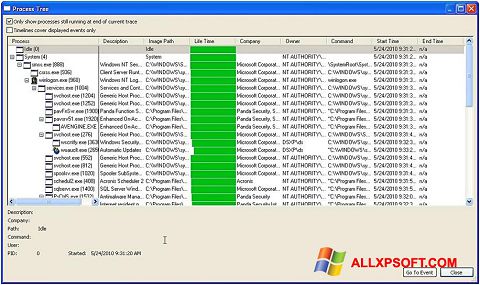 Ekraanipilt Process Monitor Windows XP