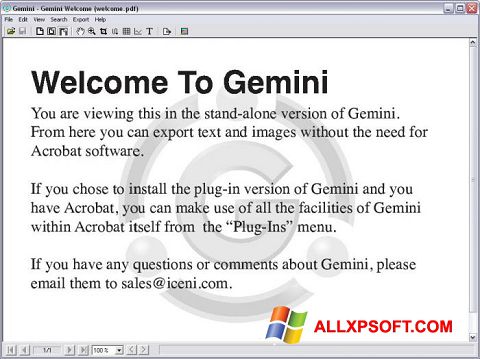 Ekraanipilt Gemini Windows XP