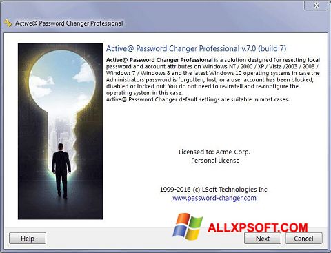 Ekraanipilt Active Password Changer Windows XP