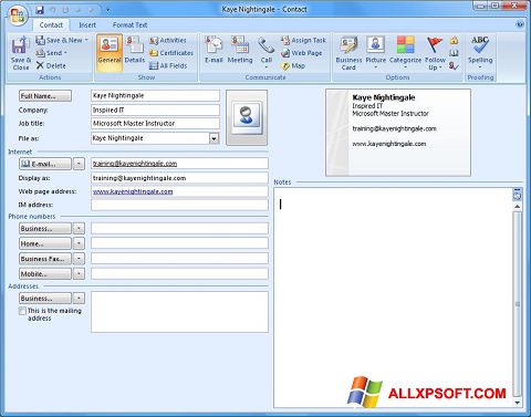 Ekraanipilt Microsoft Outlook Windows XP