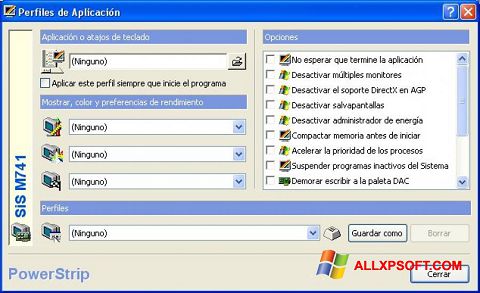 Ekraanipilt PowerStrip Windows XP