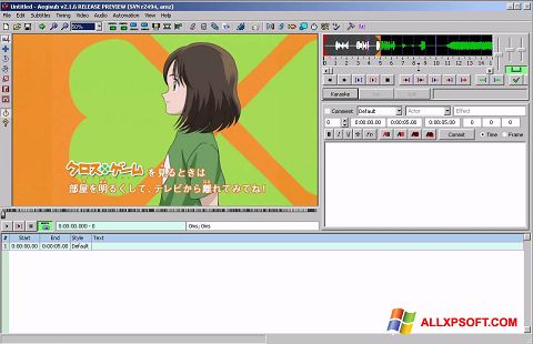 Ekraanipilt Aegisub Windows XP