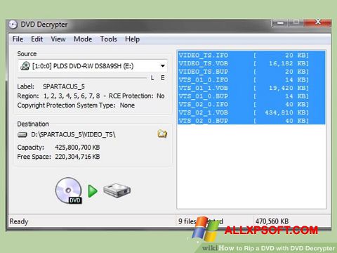 Ekraanipilt DVD Decrypter Windows XP