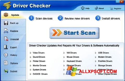 Ekraanipilt Driver Checker Windows XP
