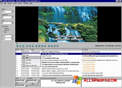 Ekraanipilt Subtitle Workshop Windows XP