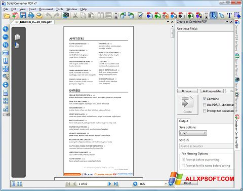 Ekraanipilt Solid Converter PDF Windows XP