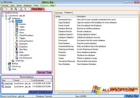 Ekraanipilt InterBase Windows XP