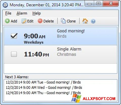 Ekraanipilt Free Alarm Clock Windows XP