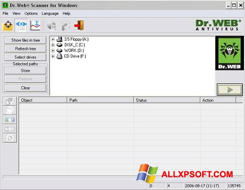 Ekraanipilt Dr.Web CureIt Windows XP