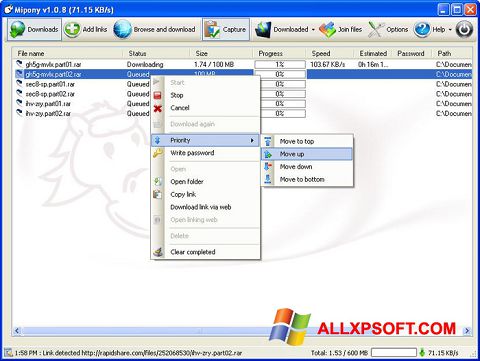 Ekraanipilt Mipony Windows XP