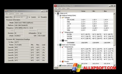 Ekraanipilt Core Temp Windows XP