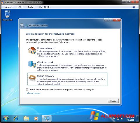 Ekraanipilt Windows Virtual PC Windows XP