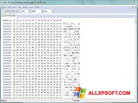 Ekraanipilt Hex Editor Windows XP