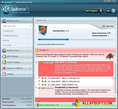 Ekraanipilt SpyHunter Windows XP