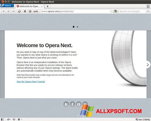Ekraanipilt Opera Developer Windows XP